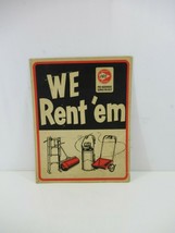 Pro Hardware Sign VTG We Rent Em Cardboard Quincaillerie 1950s Serves You Best - £56.62 GBP