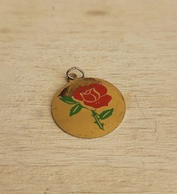 Vintage Jewelry Charm Pendant Rose 1980 - £12.50 GBP