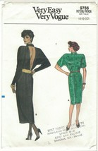 Very Easy Vogue 9766 Backless Cocktail Dress Pattern 1980s Size 6 8 10 U... - $16.65