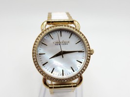 Caravelle New York By Bulova Watch Women New Battery Gold Tone Accent Be... - $39.99
