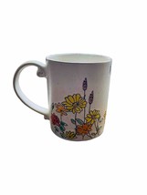 Flower Coffee Mug Embossed Wild Flowers Watercolor Style Kitchen Home New - $16.07