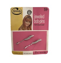 Vintage Goody Jeweled Bob Pins Hair Accessories New Bobby USA 8229 Set Of 2 - £30.70 GBP