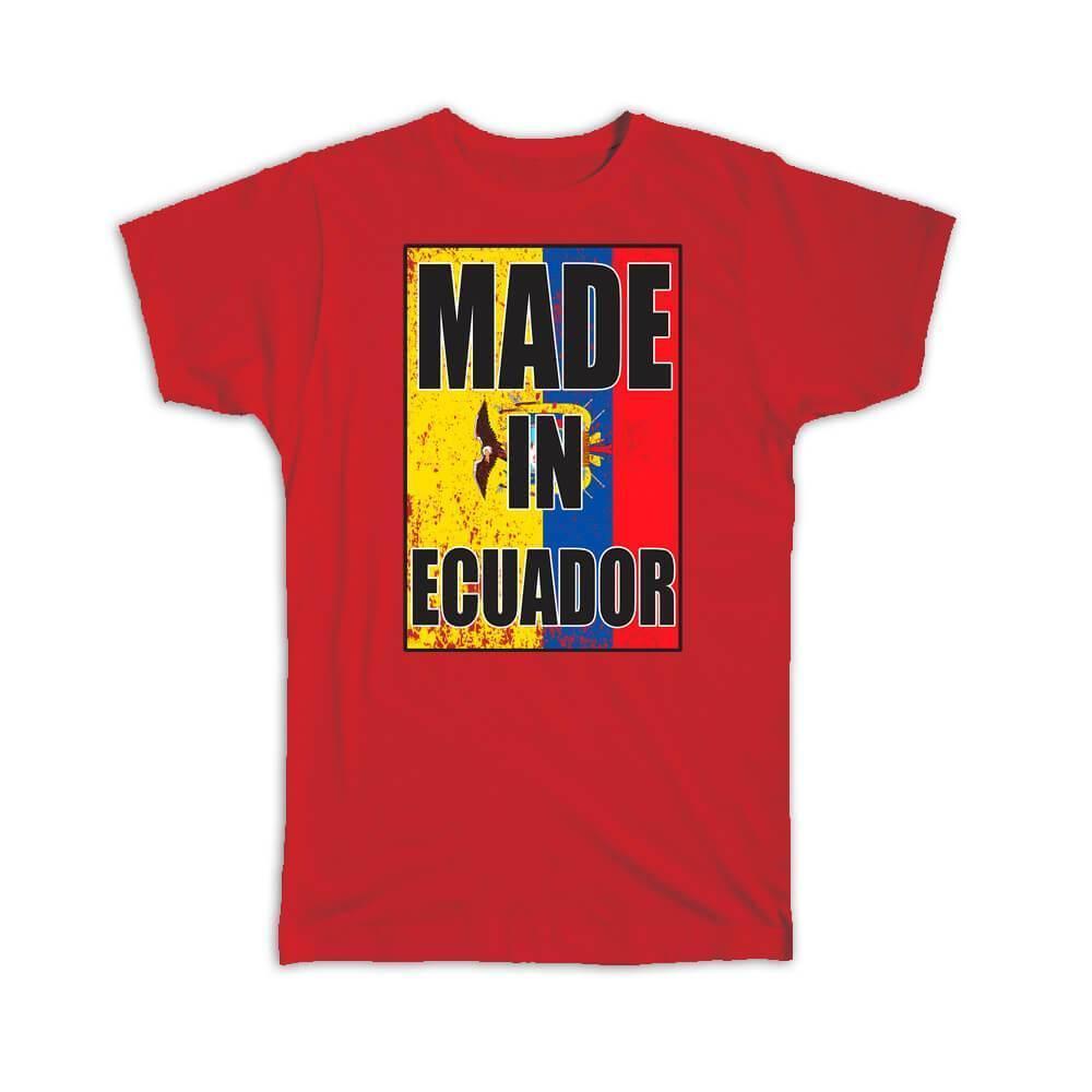Made In Ecuador : Gift T-Shirt Flag Retro Artistic Ecuadorian Expat Country Item image 3
