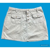 Y2K Corduroy Mini Skirt Route 66 Brand Pale Bluish Gray Color 2 Pocket D... - £11.82 GBP
