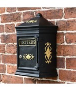 Elegant Vintage Black And Gold Wall-Mounted Mailbox: A Regal Touch To Yo... - $399.00