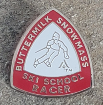 Buttermilk Snowmass Ski School Racer Resort Travel Vintage Lapel Pin Colorado - £11.71 GBP