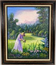 Ramona Pfau Oil on Canvas Painting Maiden in Purple - £88.01 GBP