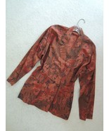 Ladies Jacket Size L Botanical Leaf Print Blazer in Fall Colors $350 Val... - £53.88 GBP