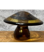 Vintage AMBER Glass Mushroom MCM  2.25&quot; x 3&quot; - $168.30