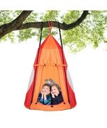 2-in-1 40 Inch Kids Hanging Chair Detachable Swing Tent Set-Orange - Col... - $127.99