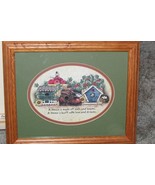 framed picture w/green matt &amp; saying about &#39;house&#39; &amp; &#39;home&#39; 12 x 10 x 1&quot;  - £6.19 GBP