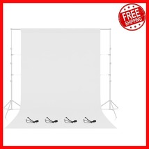 Versatile 8x10 ft White Backdrop - Perfect for Portraits, Videos &amp; Events - $38.79
