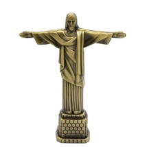 Metal Statue Jesus Christ The Redeemer Brazil Souvenir Decorative Showpiece 18cm - £26.04 GBP