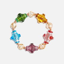 Handmade Czech Crystal Beads Bracelet - Kaleidoscope Crystal Charm - £39.86 GBP