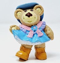 Furskin Bear PVC Figure VTG 1986 Toy Girl Blue Dress + Hat Xavier Roberts O.A.A. - £3.88 GBP