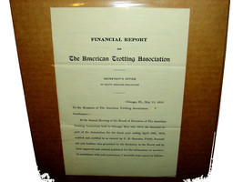 May 15 1913 AMERICAN TROTTING ASSOCIATION FINANCIAL REPORT Memo Cover Le... - £10.19 GBP