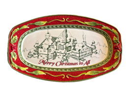 Plate Tray Fitz and Floyd St Nick Decorative Merry Christmas to All 6 In x 10 In - $21.37