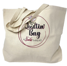 Q-Tees &quot;This is My Quilting Bag&quot; Natural Cotton Tote NEW - $155.87 MXN