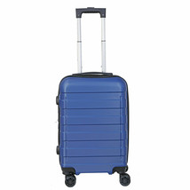 21 Inch Hardside Carry Luggage Carry-On Suitcase With Spinner Wheels Blue - £64.85 GBP