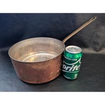 Vintage Copper Sauce Pan Cast Iron Long Handle Cookware France 4 QT - $114.34
