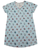 SECRET TREASURE Nightgown Pajamas Aqua Christmas Penguins Women&#39;s S/M 6/... - £11.06 GBP