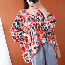 Oladivi Oversized Clothing Women Fashion Print Chiffon Blouses Summer 2022 New L - £78.50 GBP