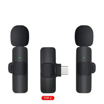 Wireless Microphone Mini 2 Pack Lapel Lavalier Mic Audio for iPhone Android C - £15.53 GBP