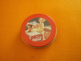 Coca Cola Vintage style coaster coasters 4 pieces and tin case pin up girls - £28.14 GBP