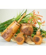 Vintage Folk Art Kitchen Miniature Wood Bark NC Churn Jug Pitcher Pot - £27.93 GBP