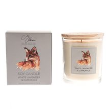 Meg Hawkins Fox Design White Lavender &amp; Chamomile Fragrance Candle 250g - £15.49 GBP