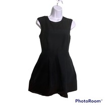 J. Crew Size 2 Black Silk Blend Perforated A-Line Dress #B9821 - $18.69