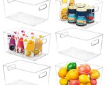 Clear Pantry Storage Organizer Bins, 6 Pack Plastic Storage Containers W... - $46.99