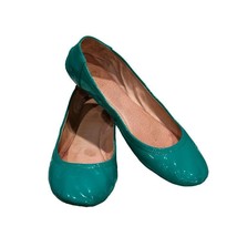 Vince Camuto Patent Leather Ballet Flats Women&#39;s Size 7.5M Teal Green High Shine - £12.30 GBP