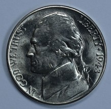 1943 D Jefferson uncirculated silver nickel BU  5 Full steps - $18.00