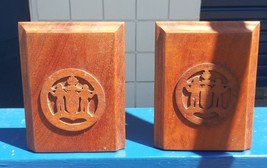 Vintage Mahogany Book Ends - Mande in Hondouras - Class it up for back t... - $75.00