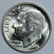 1946 D Roosevelt uncirculated silver dime BU - £10.94 GBP