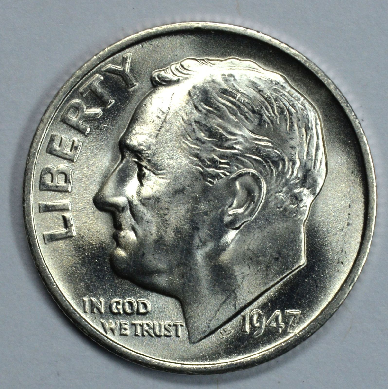 1947 S Roosevelt uncirculated silver dime BU  Full Bands - $18.00