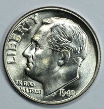 1949 P Roosevelt uncirculated silver dime BU - £21.51 GBP