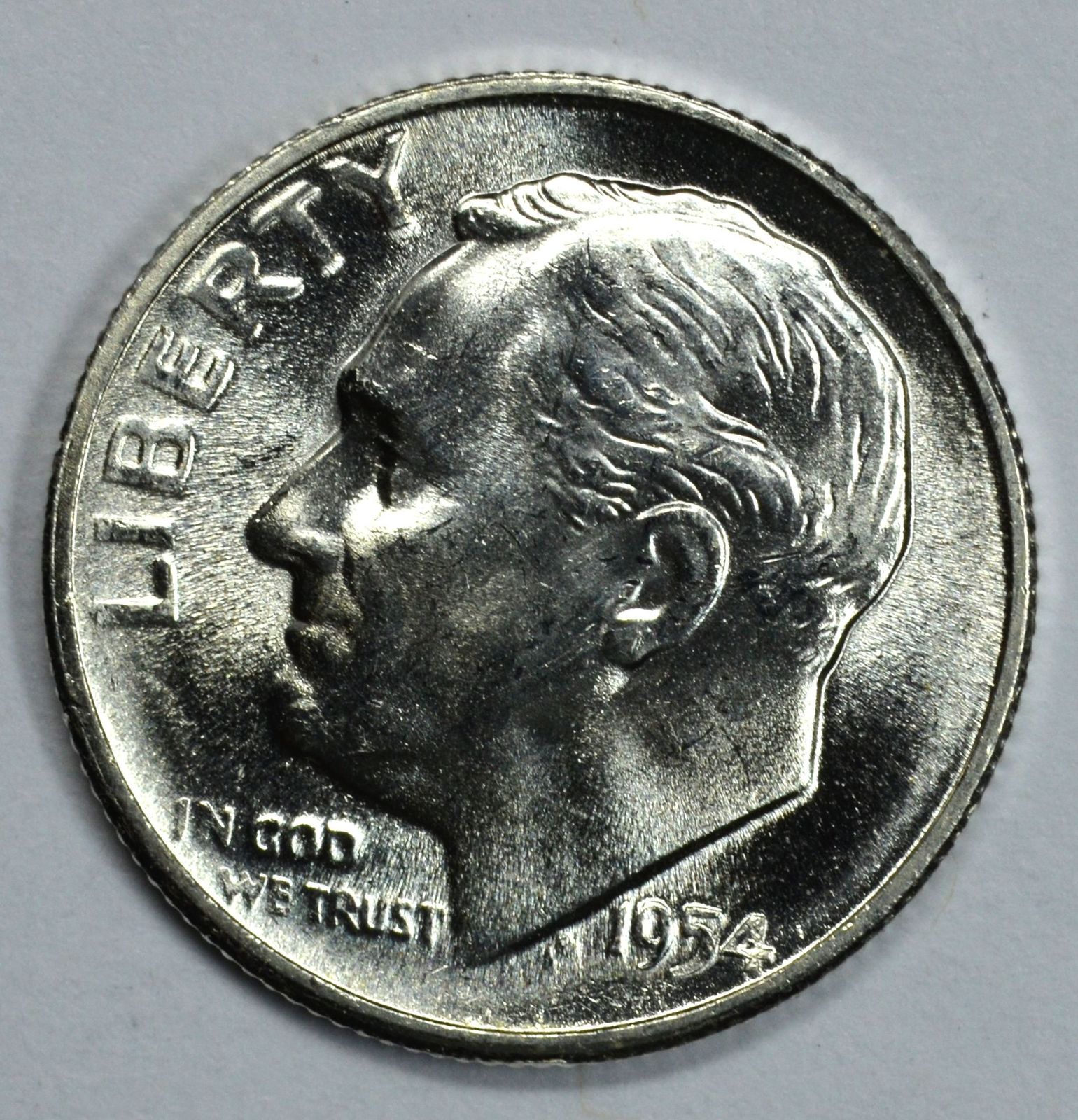 Primary image for 1954 S Roosevelt uncirculated silver dime BU