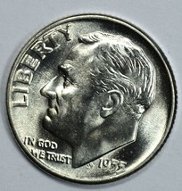 1955 P Roosevelt uncirculated silver dime BU - $10.00