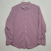 Tailored by J Crew Men&#39;s Shirt Size L Large Red Long Sleeve Casual Button Up - £13.48 GBP