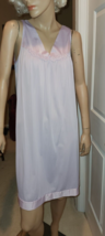 Lavender Vanity Fair Sz S Nylon Free Bust Knee Length Babydoll Nightgown - £10.25 GBP