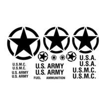 Army Decal Set KIt Fits Wrangler M38 M170 Invasion Freedom Victory Star - £36.71 GBP