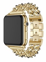 24K Gold Plated 42MM Apple Watch Series 2 Stainless Steel Case Gold Links Band - £605.99 GBP