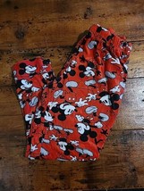 Disney Mickey Mouse Pajama Pants Womens Small Red Fleece Joggers Size Large12/14 - £15.26 GBP