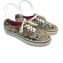 Vans X Disney Classic Sneakers Minnie Mouse Floral Rose Gray Womens 6.5 - £30.72 GBP