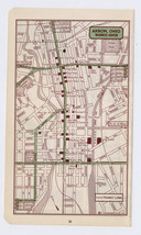 1951 Original Vintage Map Of Akron Ohio Downtown Business Center - £15.40 GBP