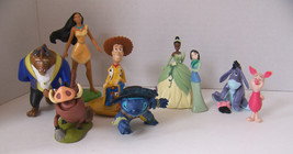 Disney Figures Lot  Mulan Tiana Woody Pocahantas Beast  Stitch Pooh Plastic Toys - £30.84 GBP