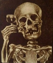 Halloween Postcard Ullman Fantasy Skeleton Death Drinks 1910 South Bend ... - £128.42 GBP