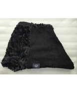 UGG Australia Twist Knit Acrylic Faux Fur Infinity Black Scarf  K - $23.58 CAD